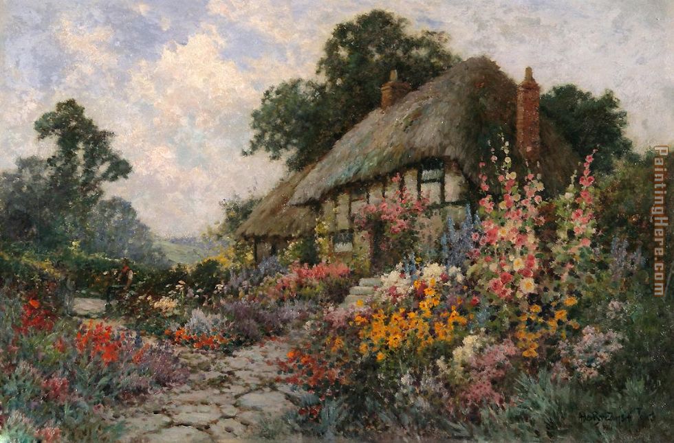 A Devonshire Garden painting - Alfred de Breanski A Devonshire Garden art painting